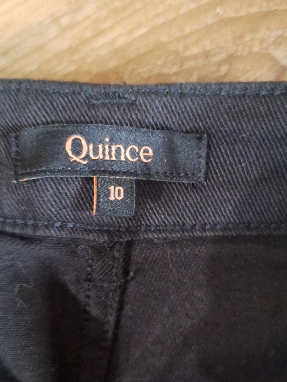 Quince Organic Stretch Cotton Twill Straight Leg Cropped Pants Black 10 NWT - Picture 3 of 4